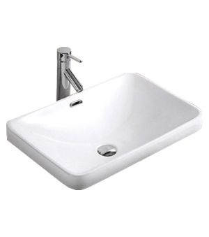 Раковина из сантехнического фаянса Velvex 78441 60х40 полувстраиваемая цвет белый без отверстий под смеситель