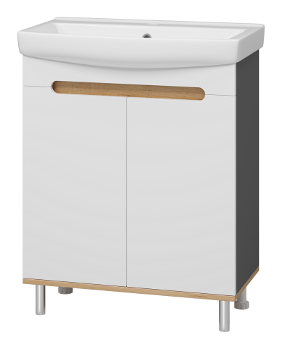 Тумба под раковину Misty Сканди Э-Ска01070-0150-2Д 70х40 напольная цвет белый/серый
