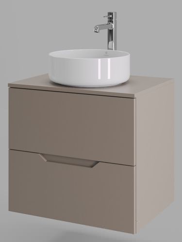 Тумба с раковиной Orange Line Li-60TuLMDF+B09-360W 60х50 подвесная цвет бежевый