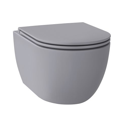 Унитаз подвесной Wellsee Chalice Perfection 182610001 серый с сиденьем микролифт безободковый смыв торнадо