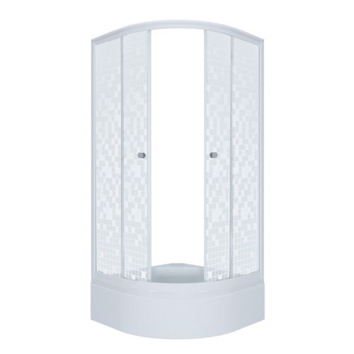 Душевой уголок Тритон Стандарт Щ0000061785 100х100 стекло с рисунком профиль белый с поддоном