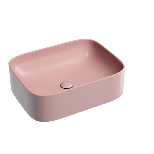 Раковина из сантехнического фарфора Ceramica Nova ELEMENT CN6052MP 50х40 накладная цвет розовый без отверстий под смеситель