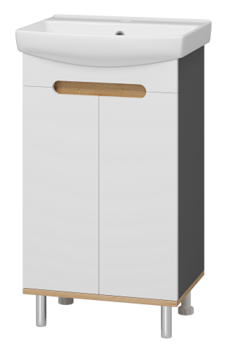 Тумба под раковину Misty Сканди Э-Ска01050-0150-2Д 50х40 напольная цвет белый/серый