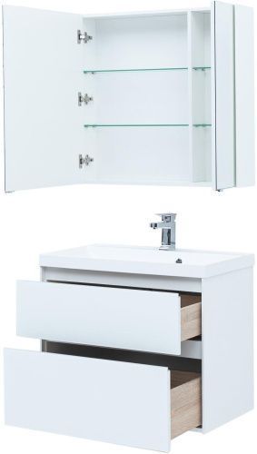 Тумба под раковину Aquanet Гласс 00238361 80х40 напольная цвет белый