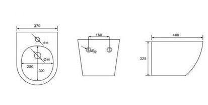 Биде подвесное CeramaLux 2197MB-1 цвет черный - фото 3