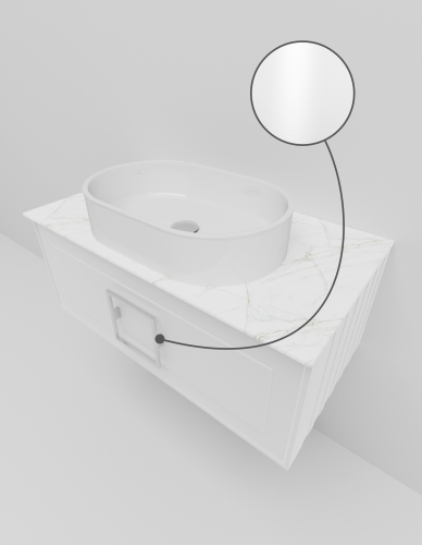 Тумба со столешницей La Fenice CUBO NFNC-01-CUB-B-80-2-GG 80х50 подвесная цвет белый