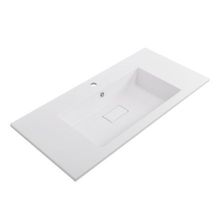 Раковина из искусственного камня Cezares SLIDER CZR-1000/480-LV-MR-PRS 100х50 подвесная цвет белый 1 отверстие под смеситель