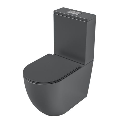 Унитаз напольный с бачком Grossman Торнадо GR-4494GMSQ серый с сиденьем микролифт безободковый смыв торнадо