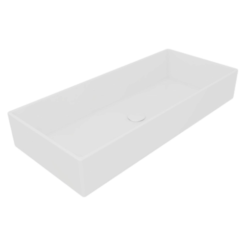 Раковина из искусственного камня GSG Ceramic Design Box BXLA80000 80х40 накладная цвет белый без отверстий под смеситель