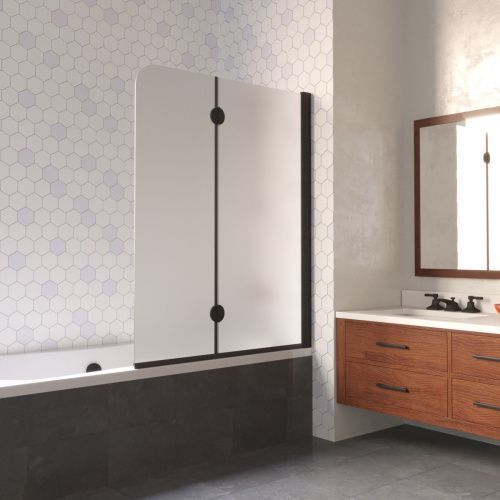 Душевая шторка на ванну Vegas-Glass E2V LUX E2V LUX 120 02М 10 R 120х150 стекло матовое профиль черный ориентация правая