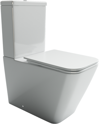 Унитаз напольный с бачком Ceramica Nova CUBIC CN1803 белый с сиденьем микролифт безободковый душевой смыв - фото 2