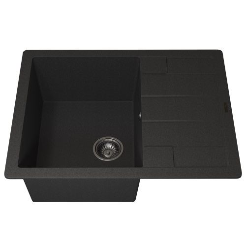 Кухонная мойка Uperwood Quartz Premium UPD-03 3910202111 65х50 цвет черный поверхность матовая