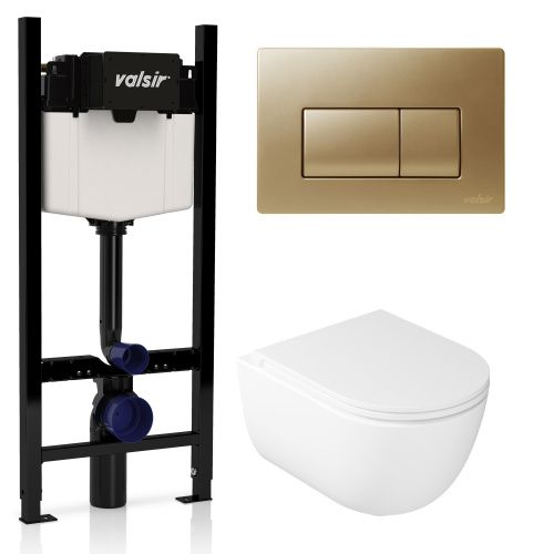 Комплект унитаз с инсталляцией и клавишей смыва Valsir KIT VSMG 7334 Slim P1