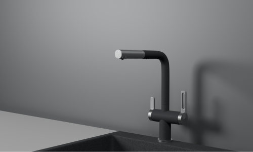 Смеситель для кухни Granula 8170, ГРАФИТ на мойку серый