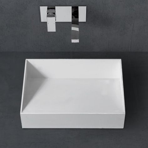 Раковина из искусственного камня Abber STEIN AS2623 60х40 накладная цвет белый без отверстий под смеситель