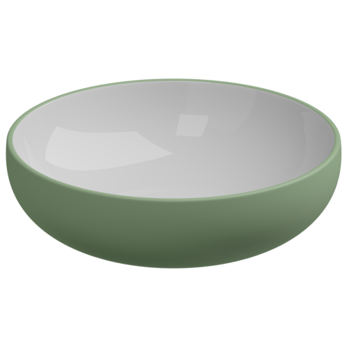 Раковина керамическая GSG Ceramic Design Easy EALAVRO45BI000/031 50х50 накладная цвет белый/зеленый без отверстий под смеситель