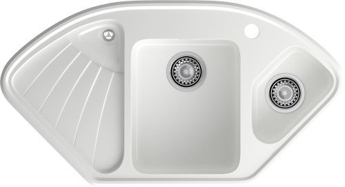 Кухонная мойка Granfest Corner C-1040E иней 105х55 цвет белый поверхность матовая