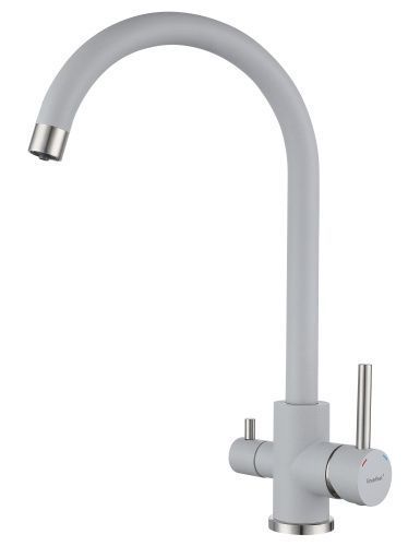 Смеситель для кухни Granfest QUARZ Z-5420 серый на мойку серый