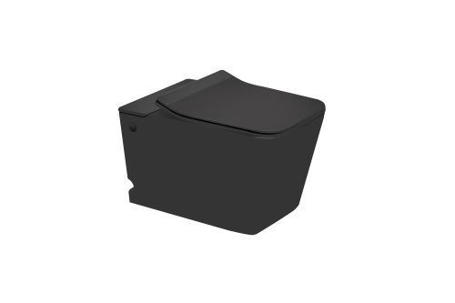 Унитаз подвесной SantiLine SL-5032MB цвет черный с сиденьем микролифт безободковый импульсный смыв