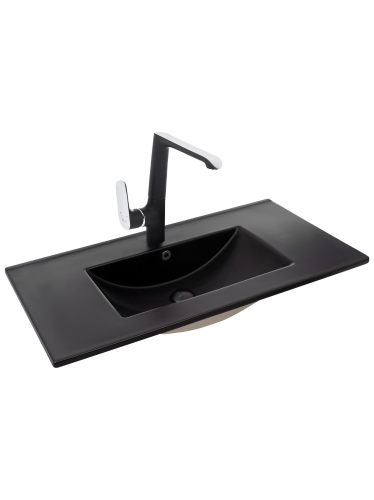 Раковина из сантехнического фаянса WeltWasser WW SK 10000005568 50 см встраиваемая цвет черный 1 отверстие под смеситель