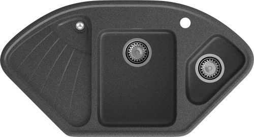 Кухонная мойка Granfest Corner C-1040E графит 105х55 цвет серый поверхность матовая