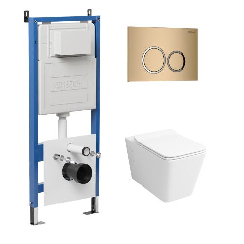 Инсталляция + кнопка смыва + унитаз Grossman Galaxy 97.4414S.01.310