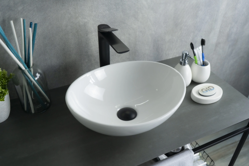 Раковина керамическая Gid Lago 51178 40х30 накладная цвет белый без отверстий под смеситель