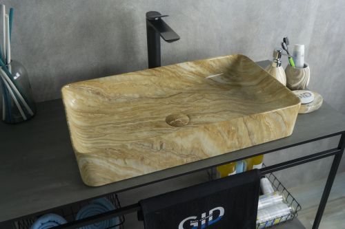 Раковина керамическая Gid Geométrico 54456 60х30 накладная цвет многоцветный без отверстий под смеситель