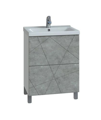 Тумба под раковину Vigo Geometry tn.bsf.GEO.FOS.60.2Y бетон 60х40 напольная цвет серый