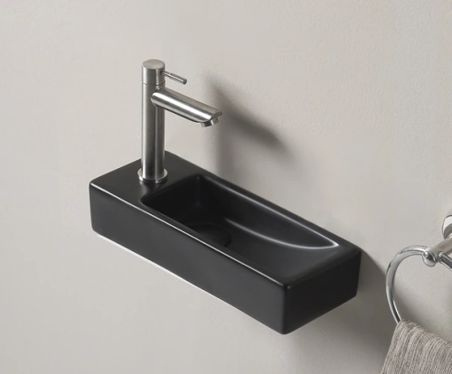 Раковина керамическая Gid Suspendido 62202R 40х10 подвесная цвет черный 1 отверстие под смеситель