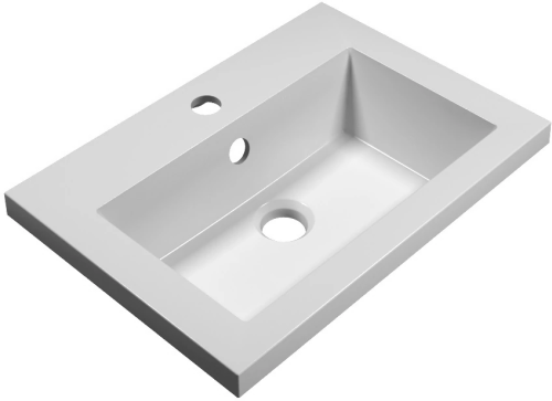 Раковина из искусственного камня Florentina Анита 500 10.150.00500.001 50х40 накладная цвет белый 1 отверстие под смеситель