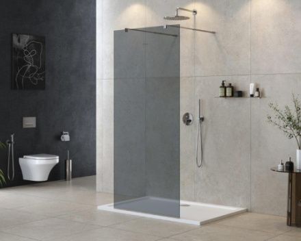 Душевая перегородка Cezares LIBERTA LIBERTA-L-2-80-GR-Cr 80х195 стекло тонированное профиль хром