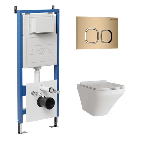 Инсталляция + кнопка смыва + унитаз Grossman Cosmo 97.4440S.02.310