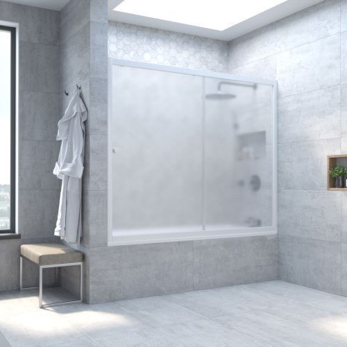 Душевая шторка на ванну Vegas-Glass ZV TUR+NOVO ZV NOVO 150 01 10 150х140 стекло матовое профиль белый ориентация универсальная