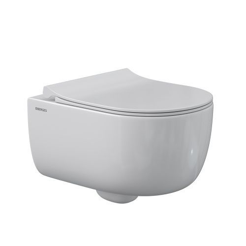 Унитаз подвесной Berges Ego 82111 белый с сиденьем микролифт безободковый каскадный смыв