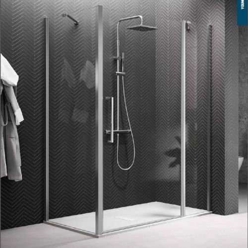 Боковая стенка Novellini Young Y2F1B99-1K 100х200 стекло прозрачное профиль хром