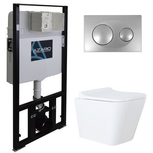 Комплект унитаз с инсталляцией с клавишей смыва Azario  AZ-8010-1000+AZ-8200-0011+AZ-0052