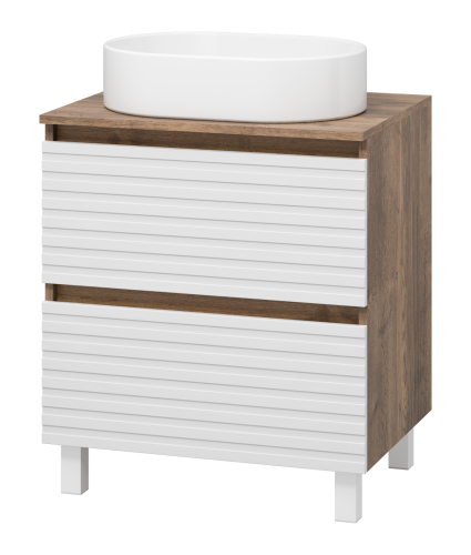 Тумба под раковину Brevita Dakota DAK-07060-19/01-2Я 60х50 напольная цвет белый/коричневый