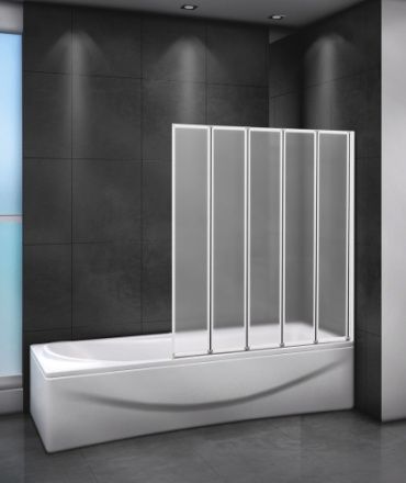 Душевая шторка на ванну Cezares RELAX RELAX-V-5-120/140-P-Bi-R 120х140 стекло рифленое профиль белый ориентация правая