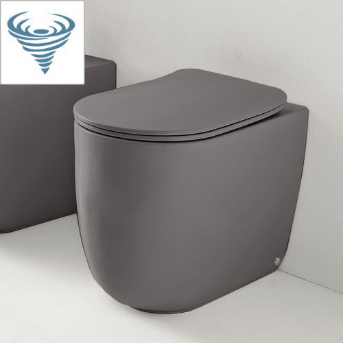 Чаша унитаза приставная Kerasan Nolita 531989 цвет серый без сиденья безободковая смыв торнадо