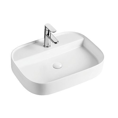 Раковина из сантехнического фаянса Azario AZ-2205 60 см накладная цвет белый 1 отверстие под смеситель