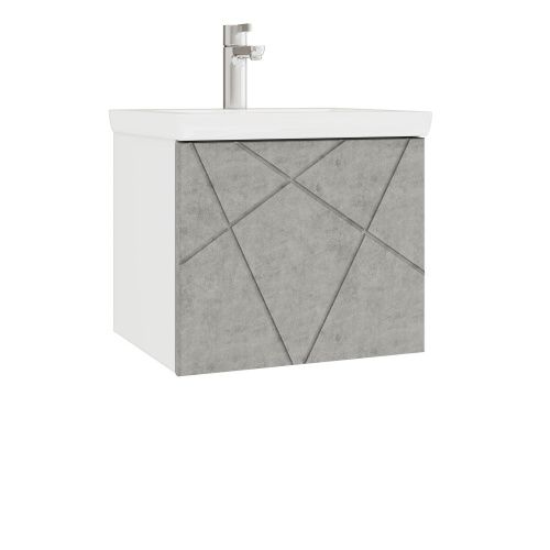 Тумба под раковину Vigo Geometry 032 бетон 50х40 подвесная цвет серый