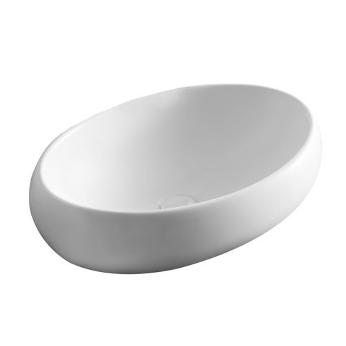 Раковина из сантехнического фаянса Azario AZ-428 60х40 накладная цвет белый без отверстий под смеситель