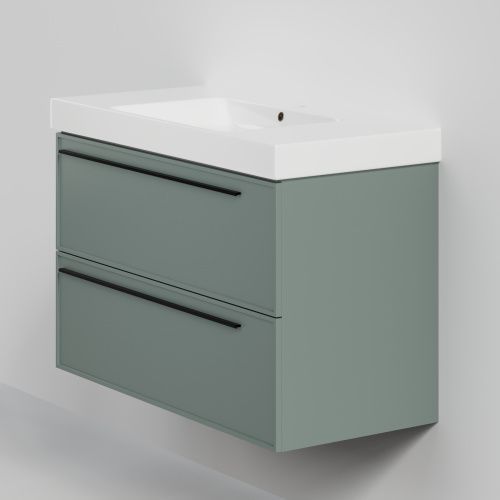 Тумба с раковиной La Fenice Elba TWIN NFNC-01-ELB-G-100-2-3-100 100х50 подвесная цвет серый