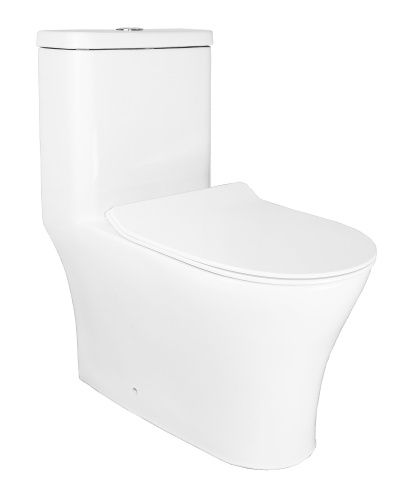 Унитаз напольный с бачком Azario SAFI AZ-0852 белый с сиденьем микролифт безободковый каскадный смыв