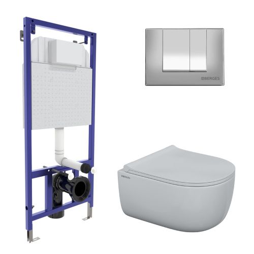 Комплект унитаз с инталляцией и клавишей смыва Berges NOVUM 047243