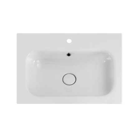 Раковина керамическая Cezares DUET CZR-NAT-60-LVB 60х50 подвесная цвет белый 1 отверстие под смеситель