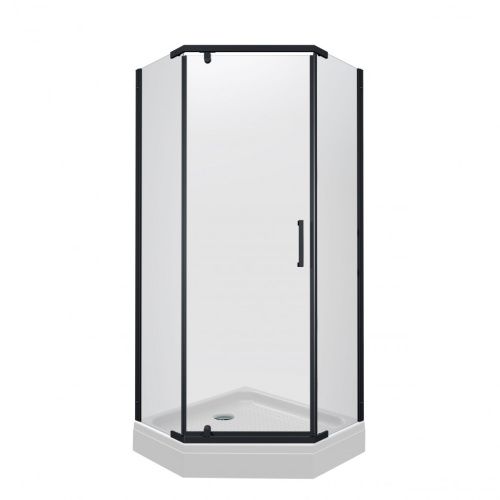 Душевой уголок Тритон Дека Щ0000059782 90х90 стекло прозрачное профиль черный с поддоном