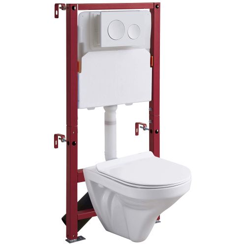 Унитаз подвесной RGW 68420460-01 белый с сиденьем микролифт безободковый каскадный смыв