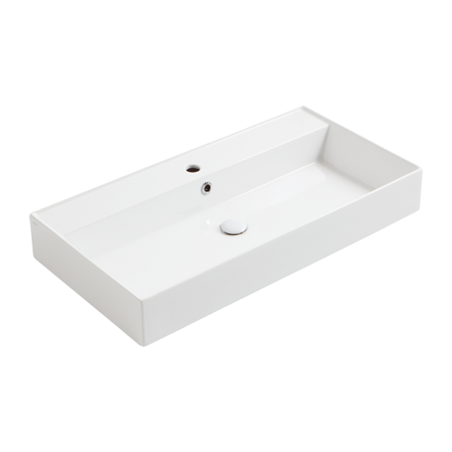 Раковина керамическая Simas Agile AG91 bi matt*1 90 см подвесная цвет белый 1 отверстие под смеситель